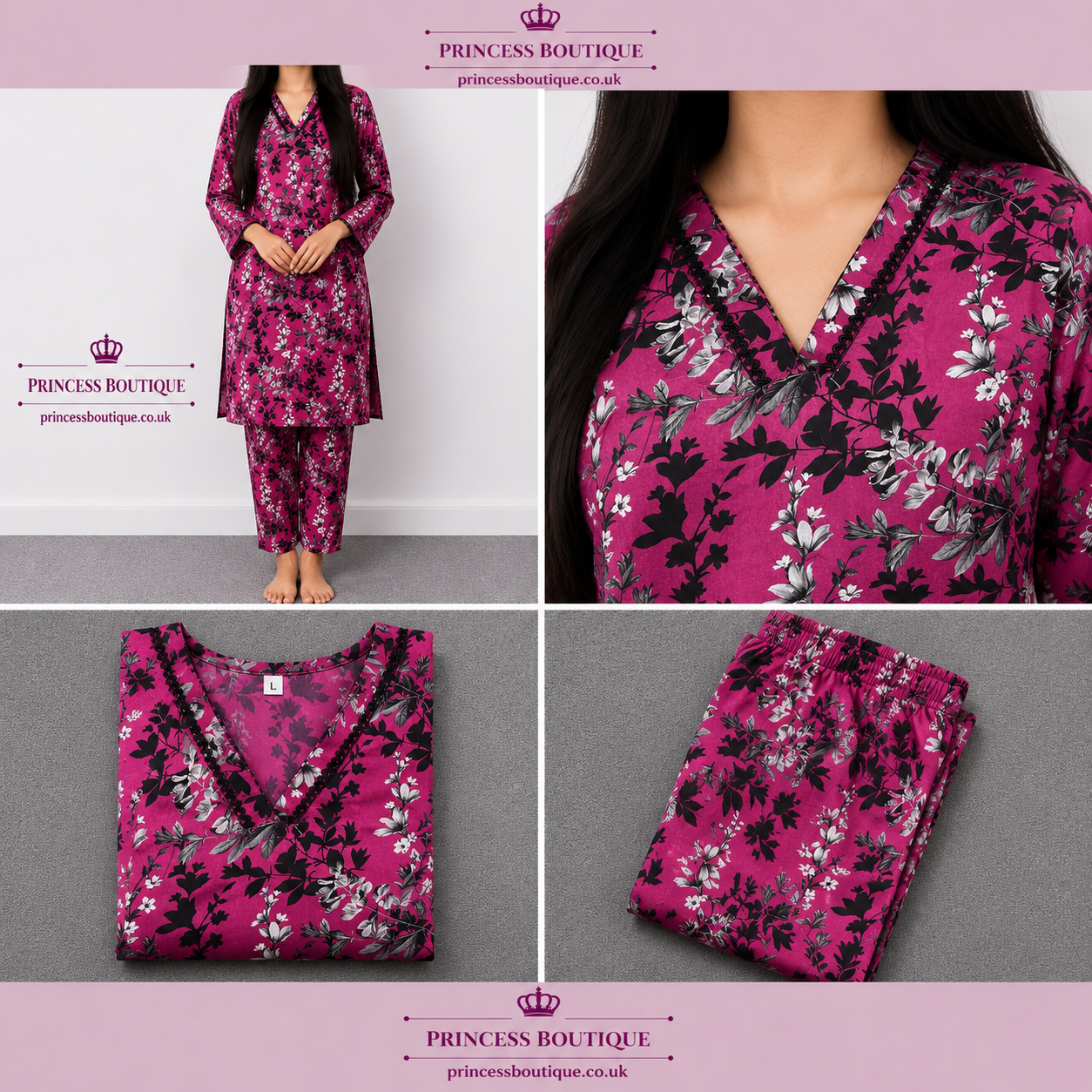 Fushia floral salwar kameez